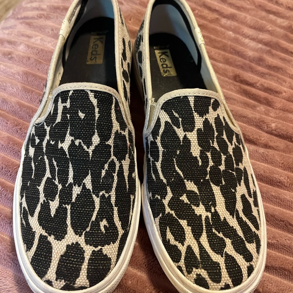 Keds Monochrome Animal Print Slip-Ons